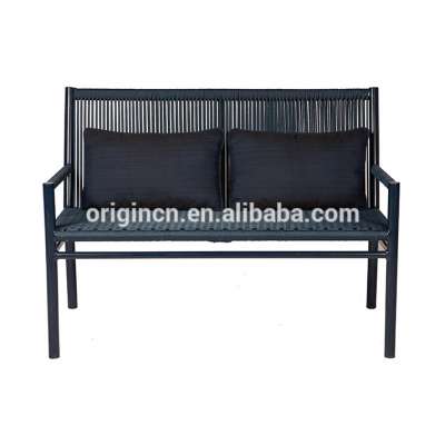 Classic square style home back yard sitting simple outdoor sofa chair rope garden furniture